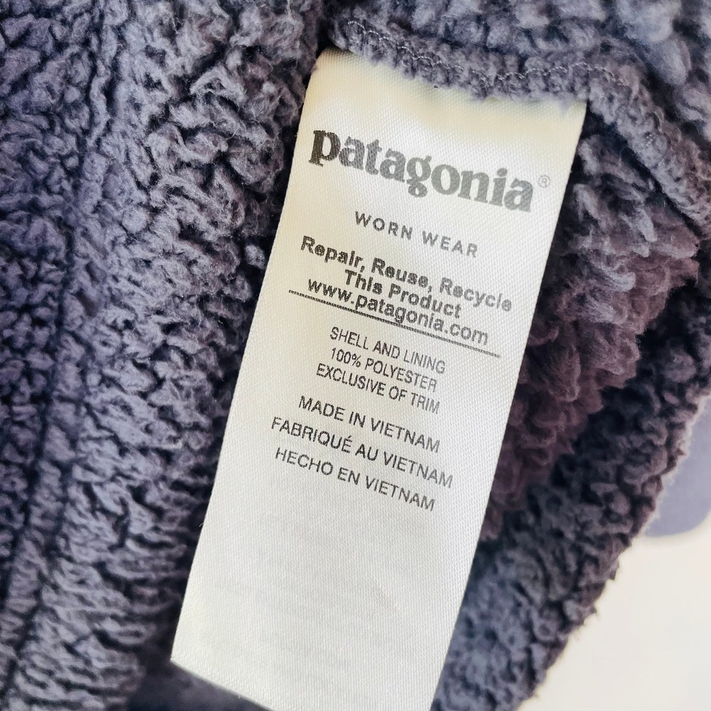 Patagonia Los Gatos 1/4 Zip Charcoal Gray Fleece Teddy Zip up Size S - Picture 8 of 11